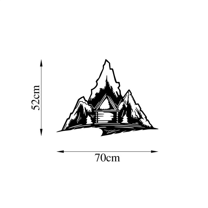 Wallity Everest Escultura de Pared de Metal Negra